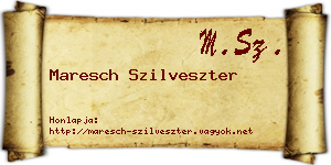 Maresch Szilveszter névjegykártya